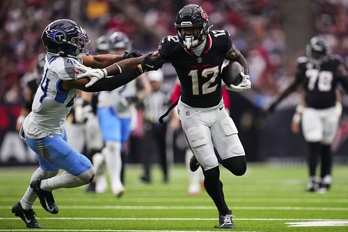 Nico Collins during Tennessee Titans v Houston Texans - Source: Getty