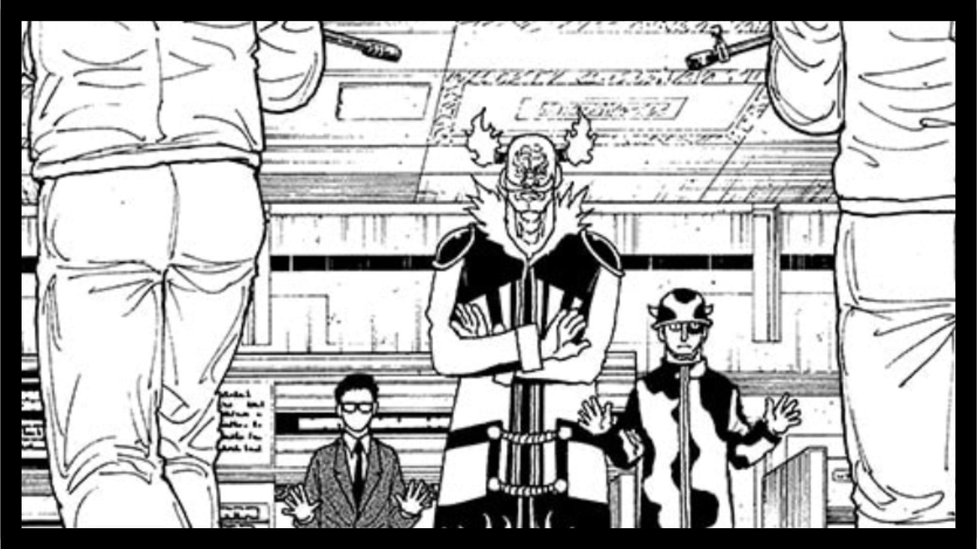 Botobai, Mizaistom, and Kaiser as seen in Hunter x Hunter chapter 410 (Image via Shueisha/Togashi)