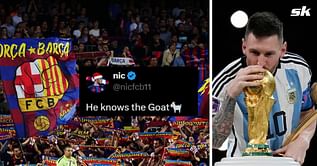 "He knows the GOAT", "Man of culture" - Fans react as Barcelona teenager spotted repping Lionel Messi's Argentina kit in new post