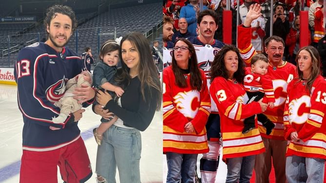 Watch: Jane Gaudreau breaks down as Calgary Flames announce son Johnny Gaudreau as First Star