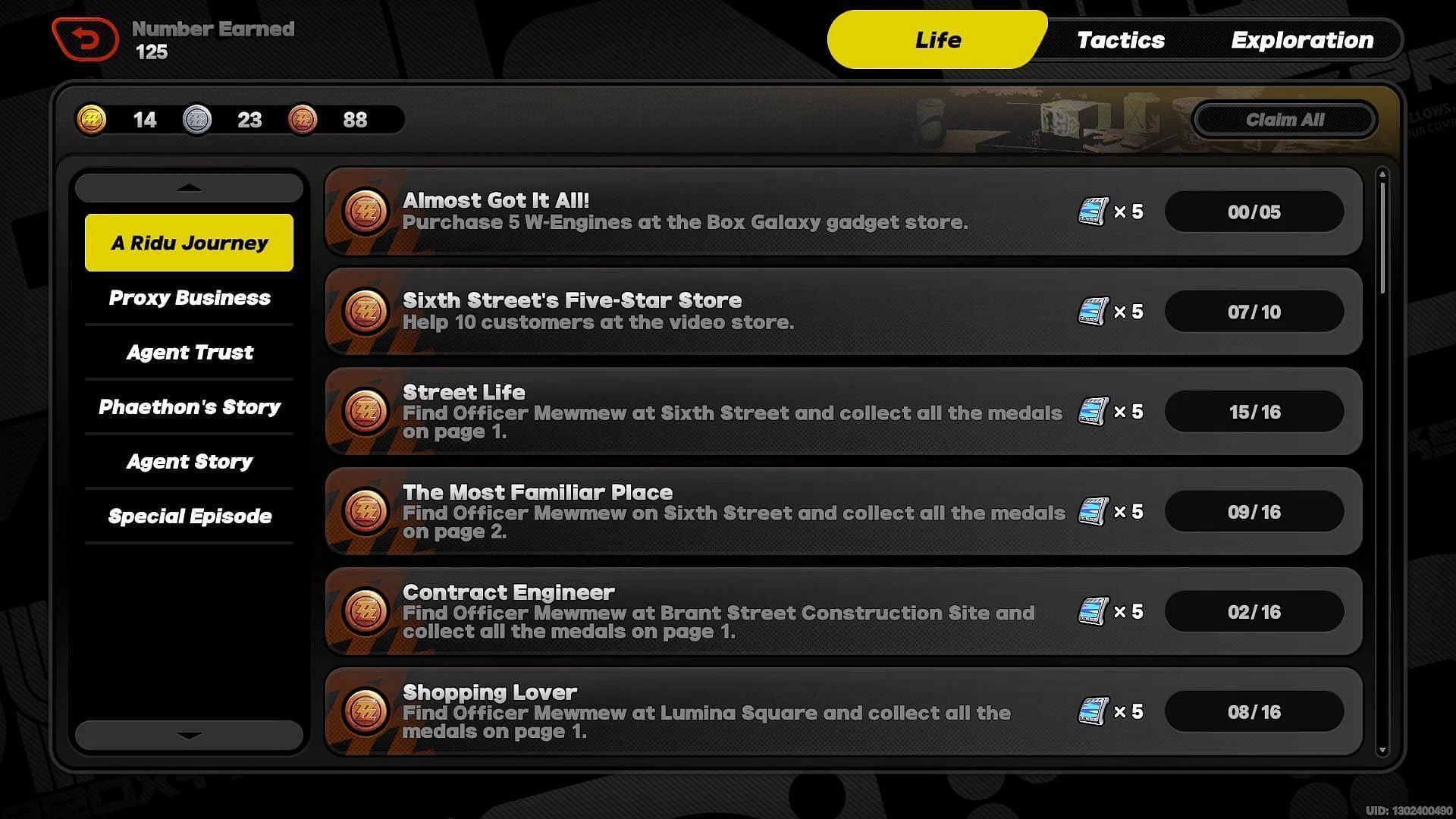 ZZZ achievements (Image via HoYoverse)