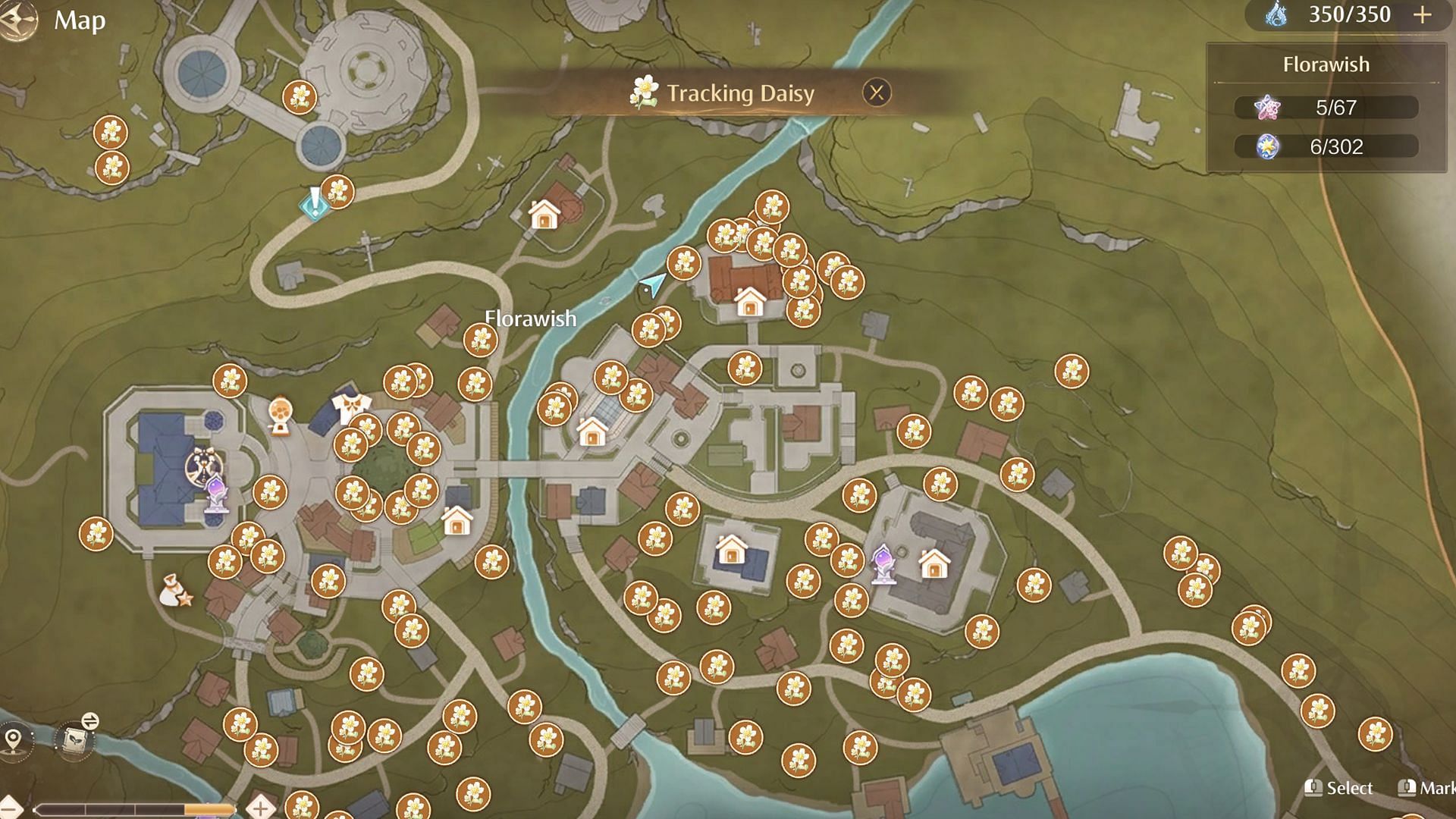 All the Daisies on the map will be marked after you use Precise Tracking (Image via Infold Games)