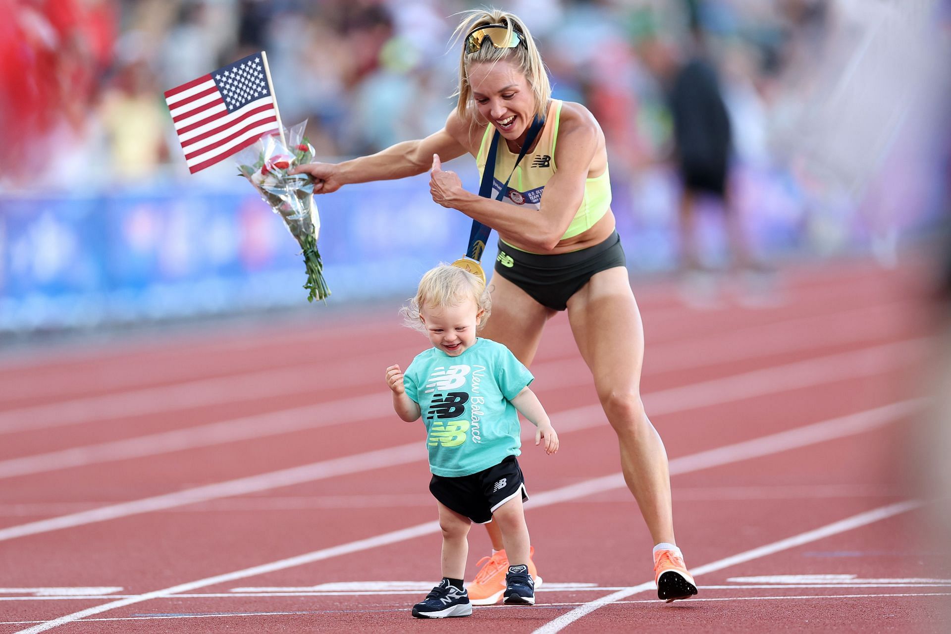 Elle at the Olympic Team Trials 2024 - Track &amp; Field - Day 4 - (Source: Getty)