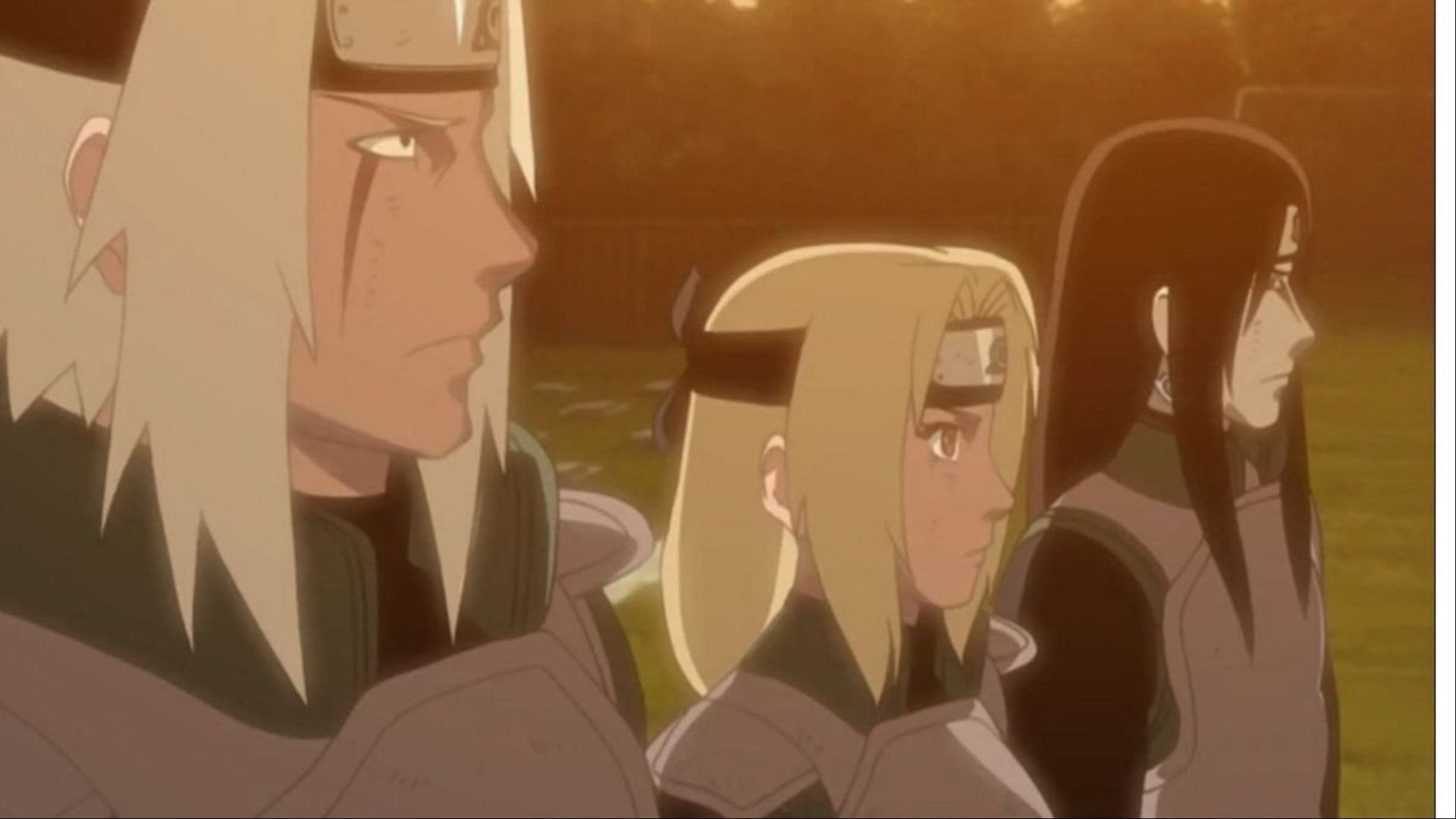 Jiraiya, Tsunade, and Orochimaru were given the name Sannin by Hanzo (Image via Studio Pierrot)