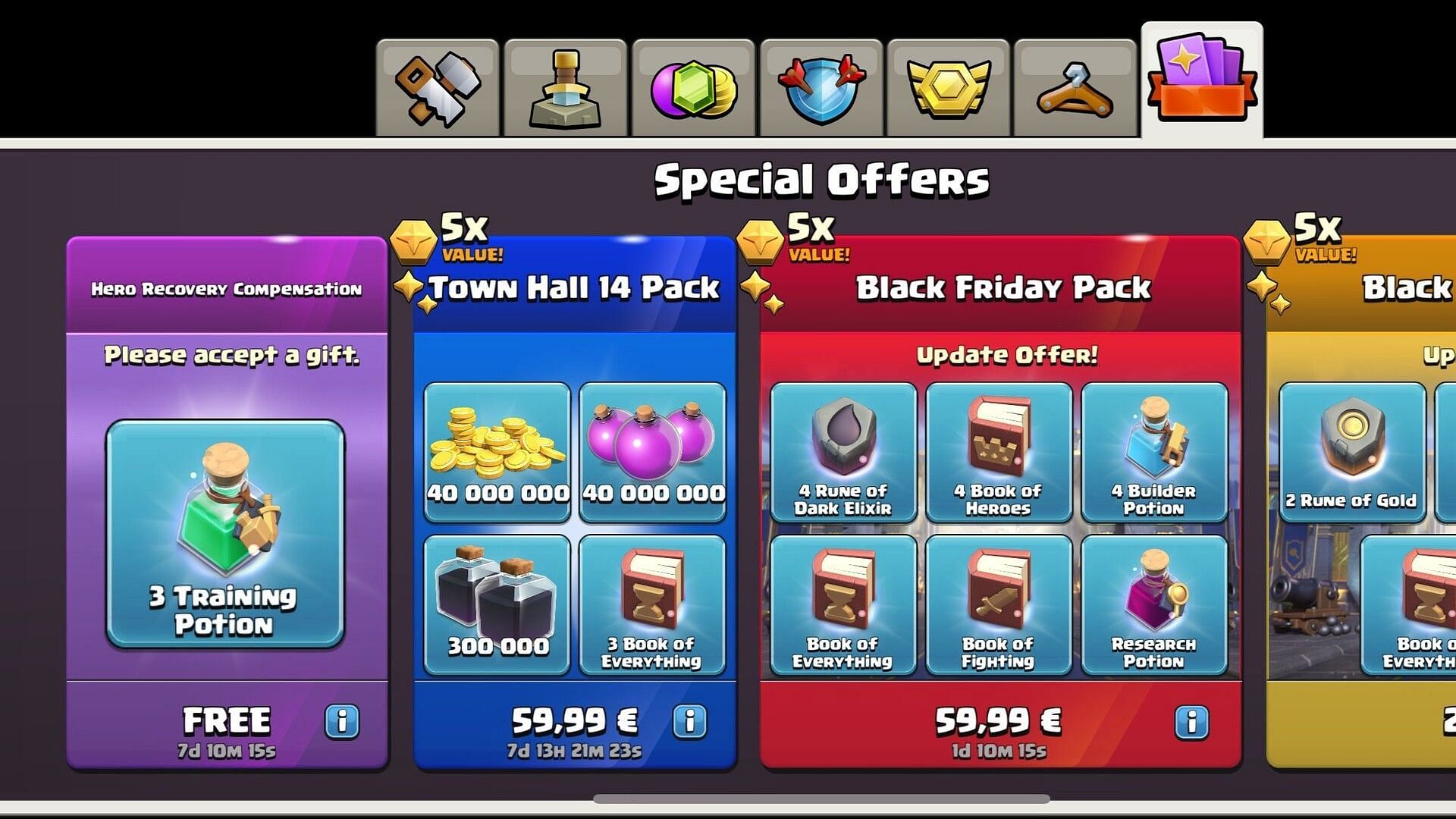 Few in-game items (Image via Supercell)