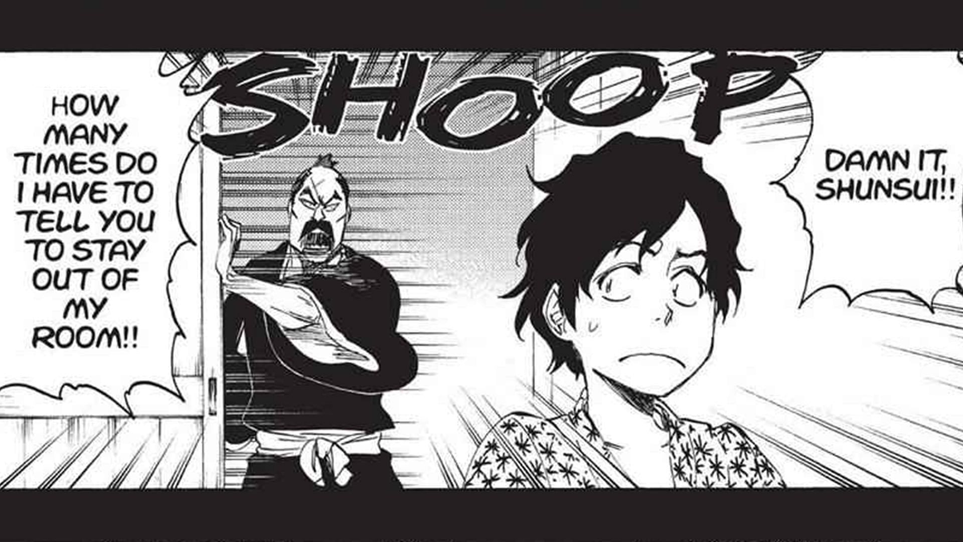 Yamamoto and Kyoraku as master and disciple in the Bleach manga (Image via Shueisha)