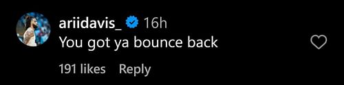 Davis commented on Instagram (@gtvhoops/IG)
