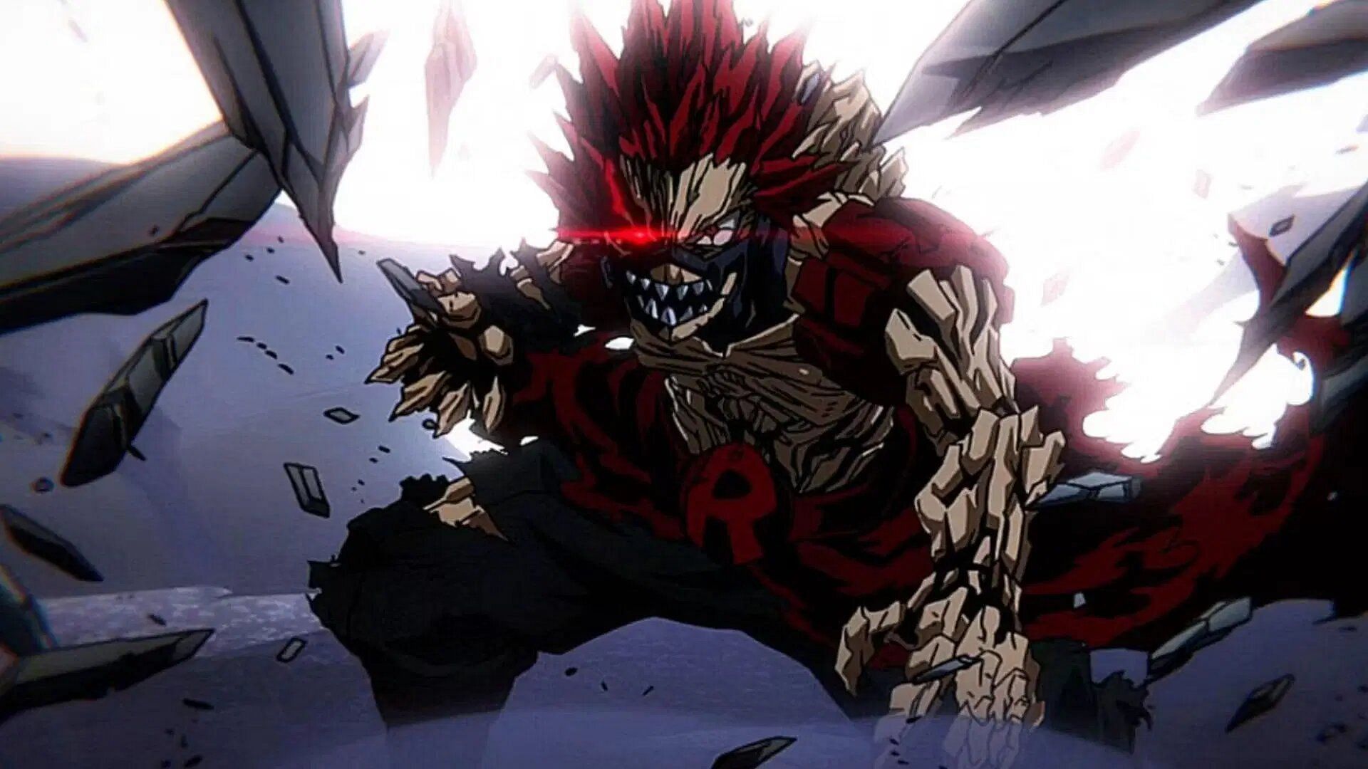 Kirishima's Unbreakable form as seen in the anime (Image via Bones)