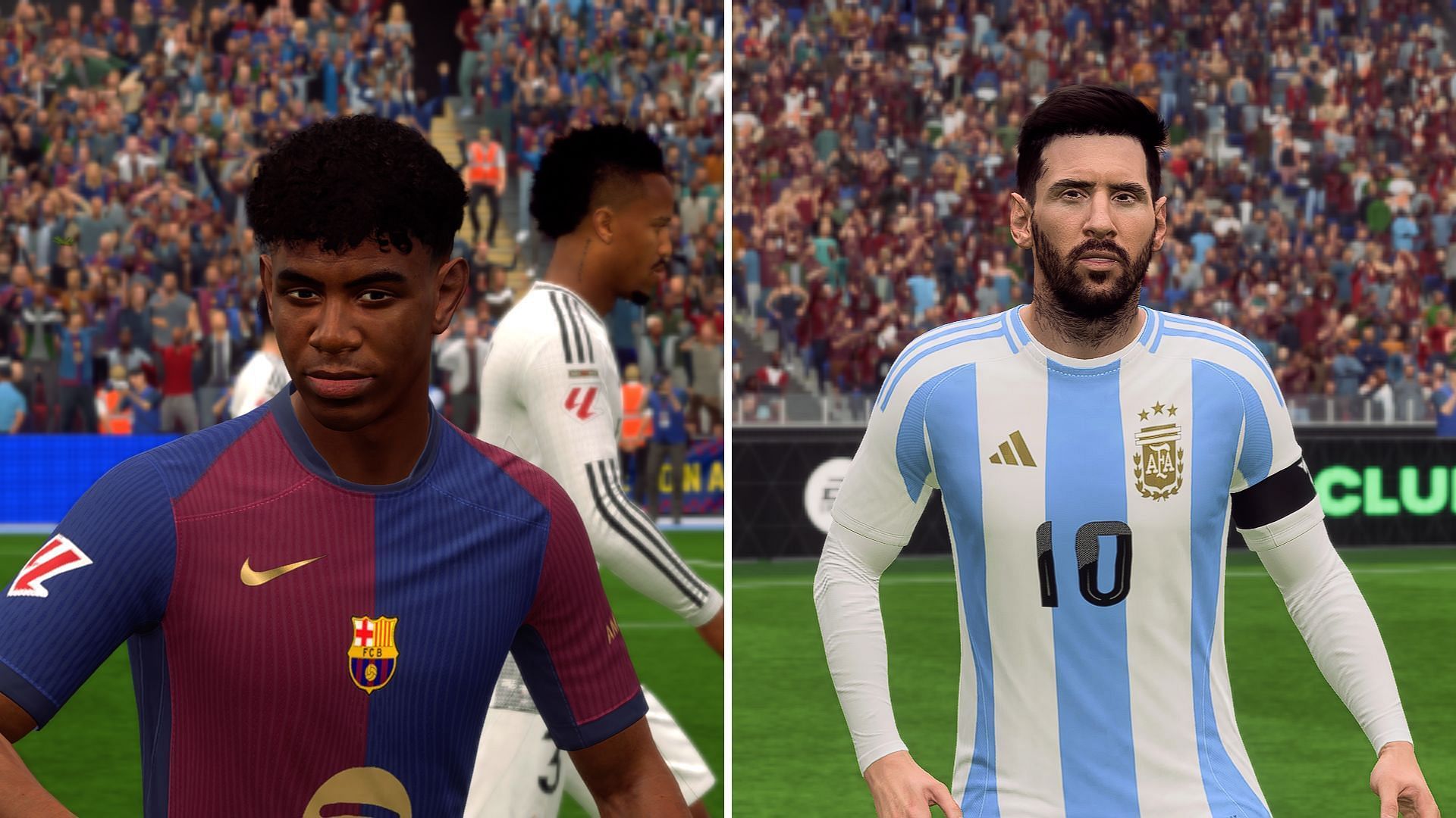 Lamine Yamal and Lionel Messi as portrayed in EA FC 25 (Image via EA Sports)