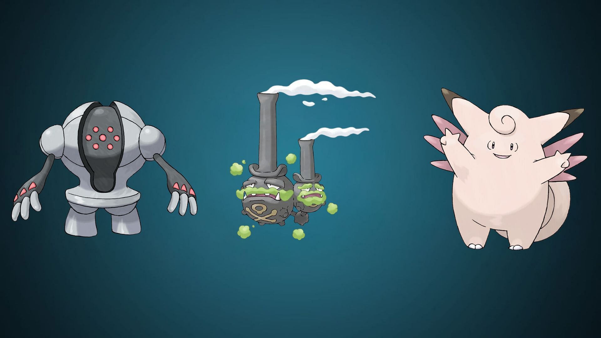 Registeel, Galarian Weezing, and Clefable (Image via TPC)