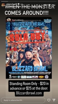 A screenshot of Braun Strowman's Instagram Story.