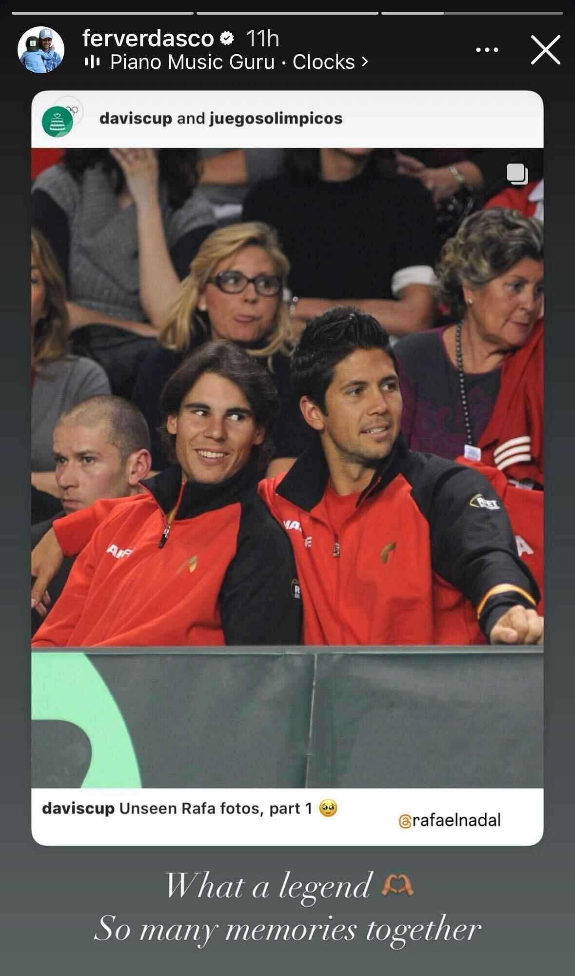 Fernando Verdasco&#039;s Instagram story; ( Source - Instagram @ferverdasco)