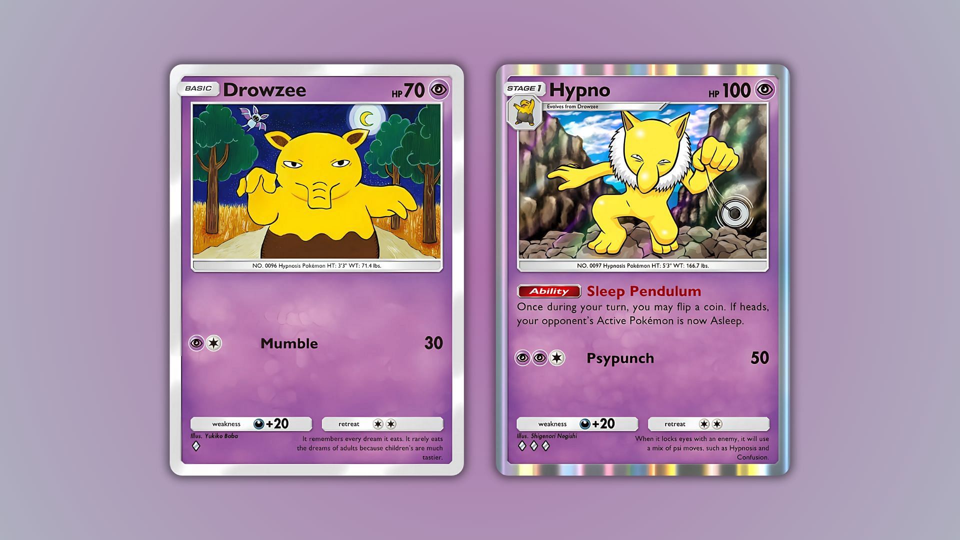 Drowzee and Hypno as seen in the game (Image via The Pokemon Company)