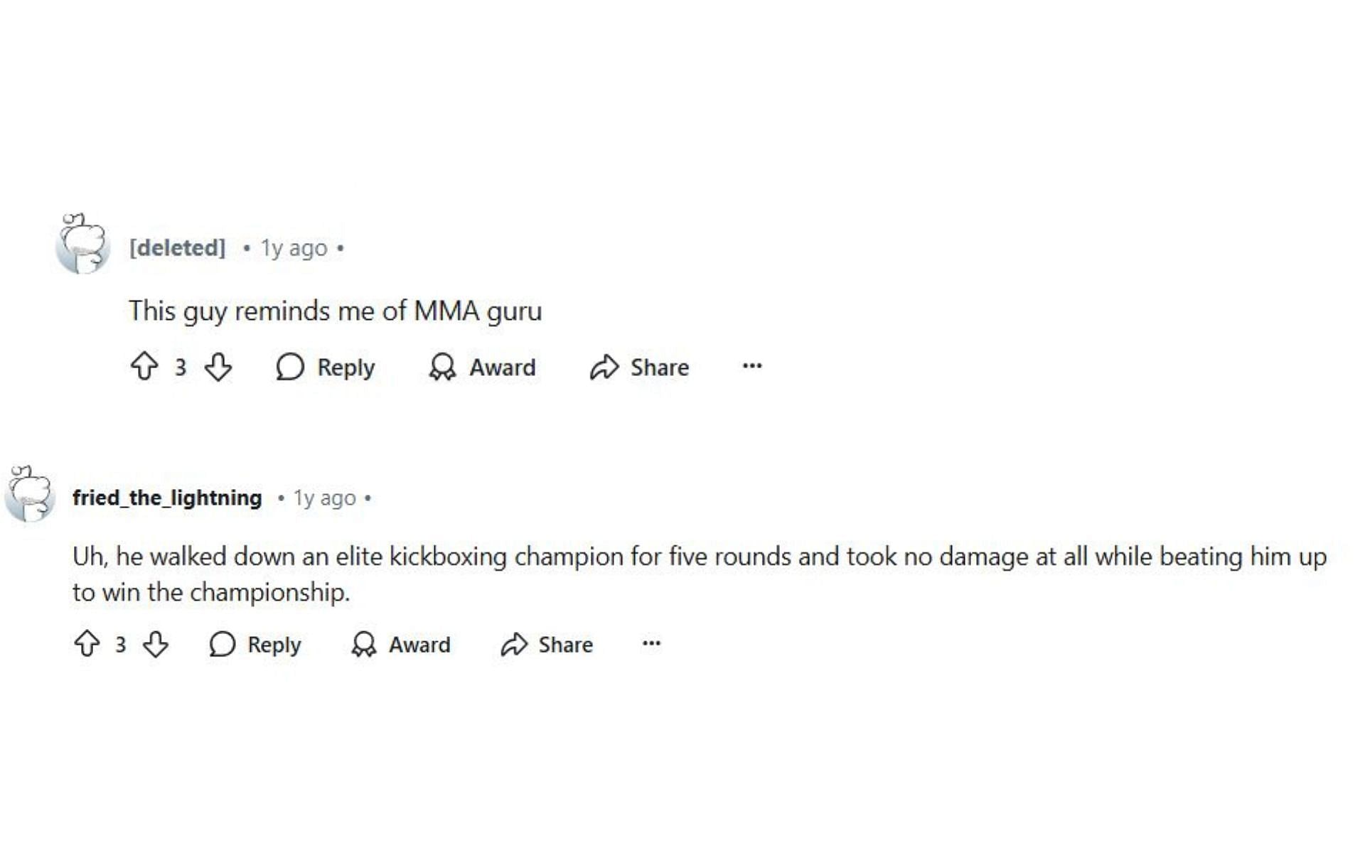 Comments on the thread. [Image credit: r/ufc on Reddit]