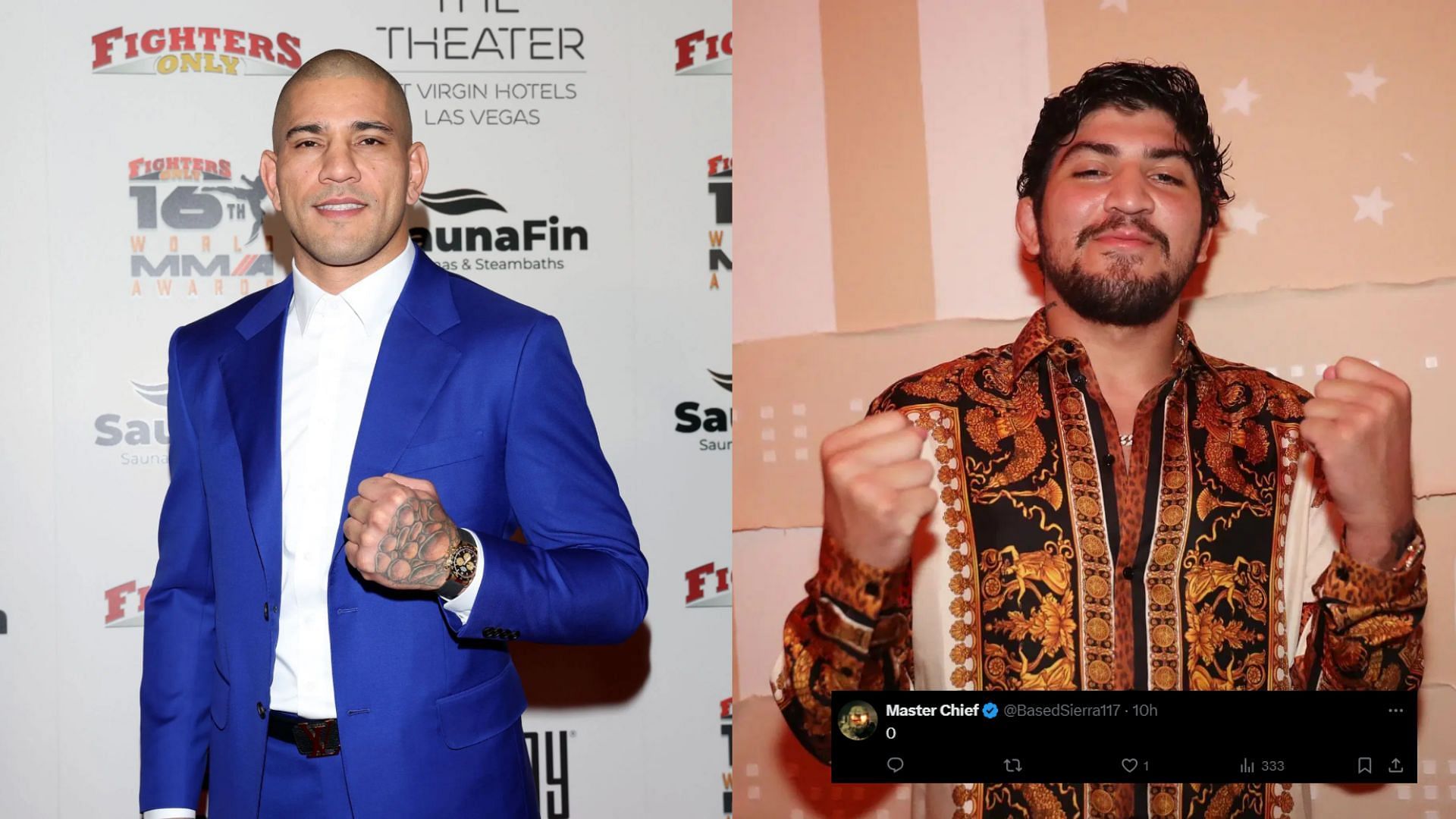 Fans believe Alex Pereira (left) would KO Dillon Danis (right) [images via Getty]