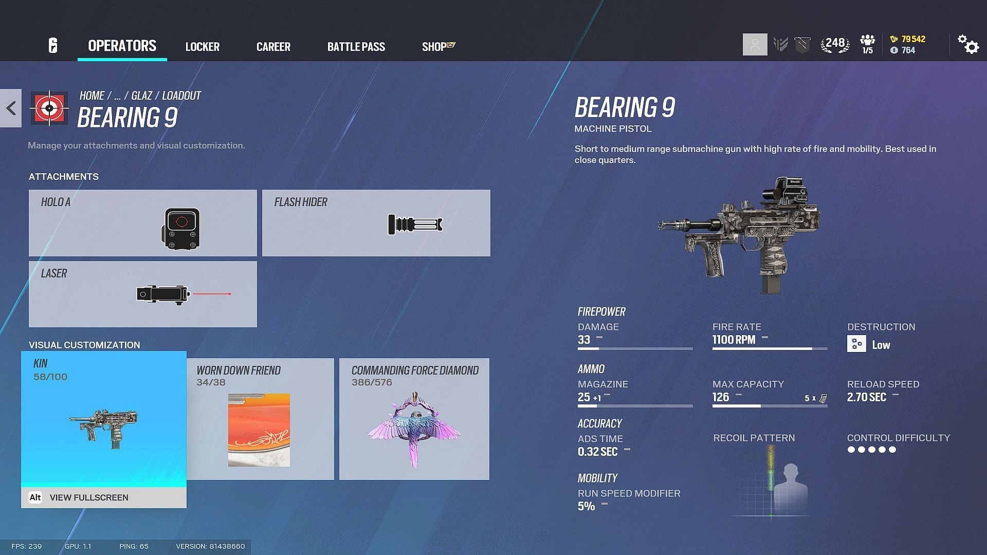 The Bearing-9 is the best secondary weapon for Glaz (Image via Ubisoft)