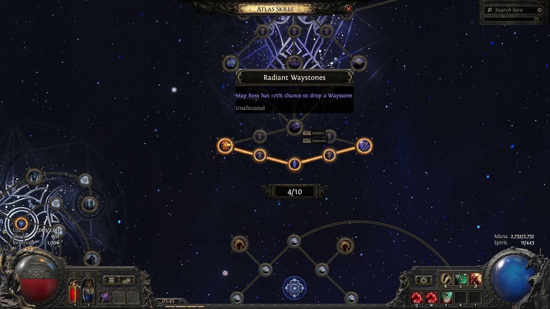 Boss Skill tree on the Atlas of Path of Exile 2 (Image via GGG)