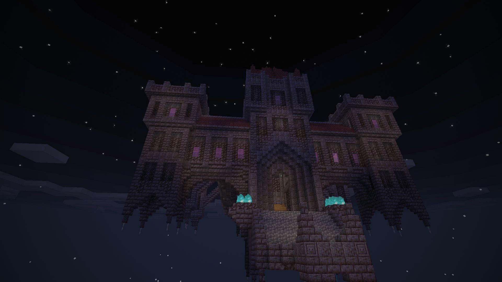 The dark castle in the sky is breathtaking (Image via Mojang || Mythicus)