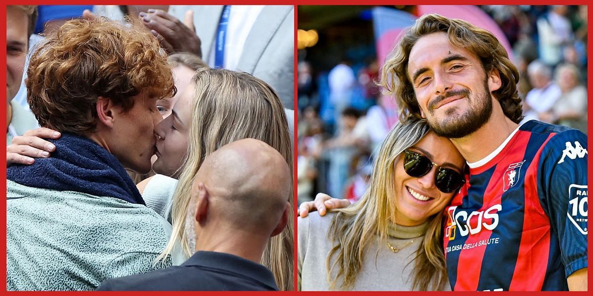 Jannik Sinner, Anna Kalinskaya and Stefanos Tsitsipas and Paula Badosa (Source: Getty)