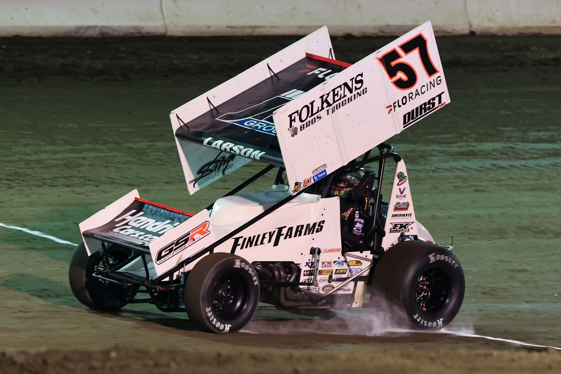 Driver Kyle Larson (57) races during a High Limit Series race on October 3, 2023 - Source: Getty