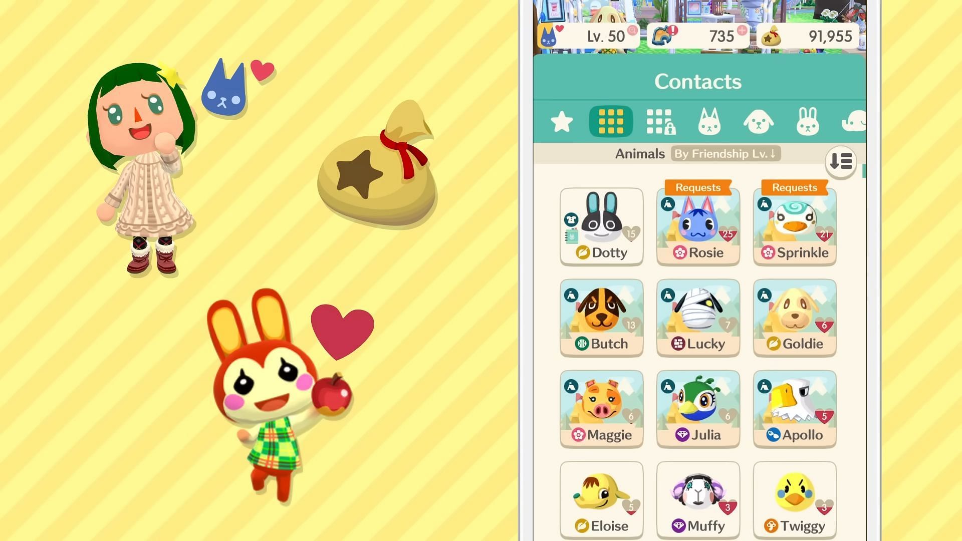 One of the most important contributions of Animal Crossing Pocket Camp special characters lies in crafting and resource management. (Image via Nintendo Co., Ltd.)