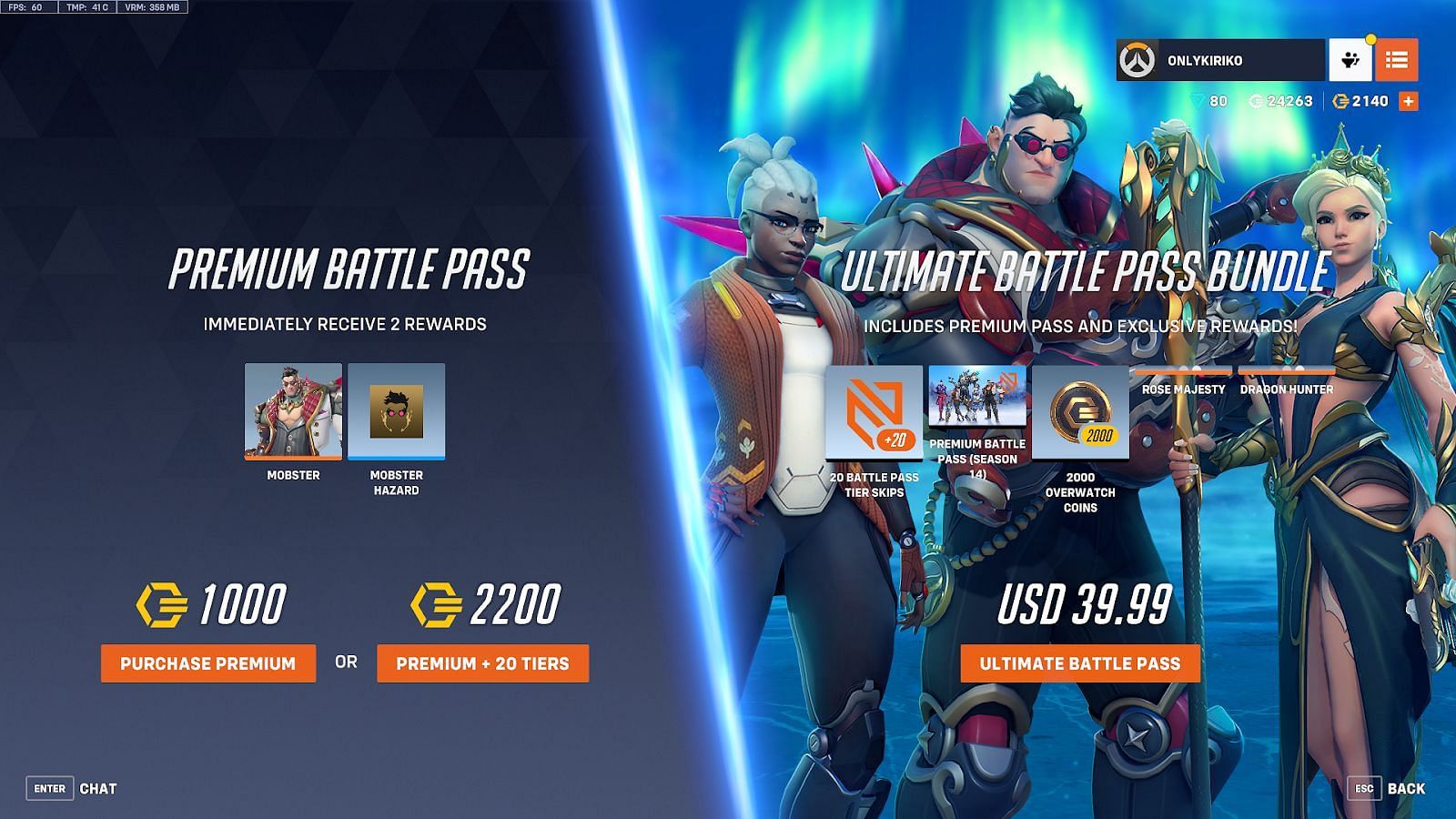 Overwatch 2 Season 14 Battle Pass different variants (Image via Blizzard)