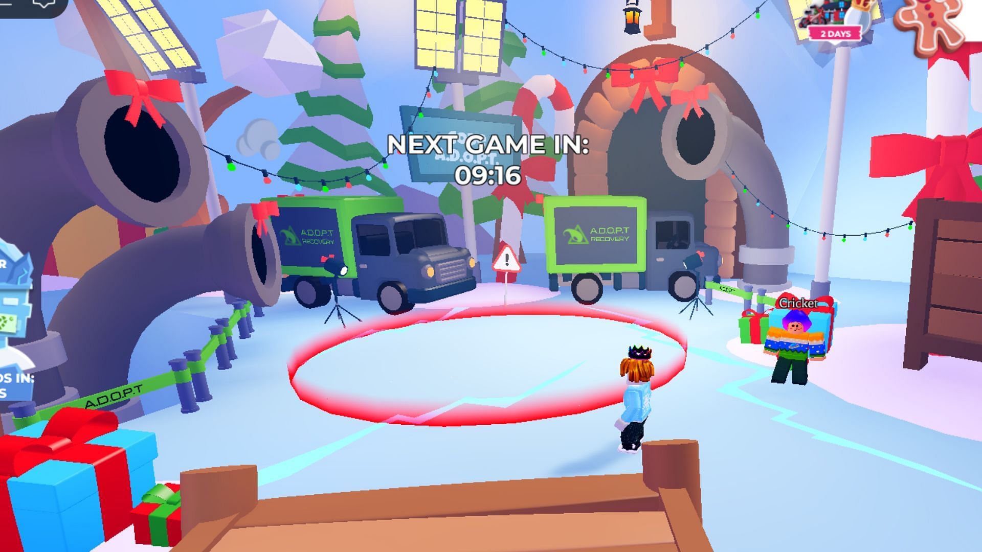 You must enter this portal in the Winter Fest area to start the minigame (Image via Roblox)