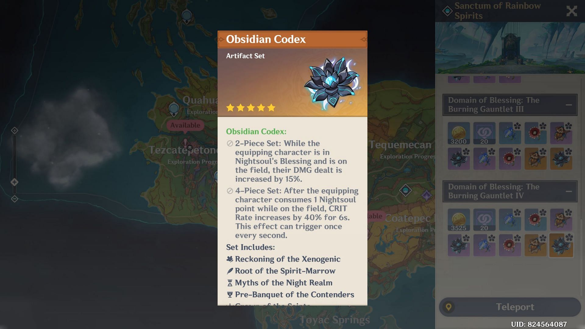 4-piece Obsidian Codex is the recommended set for a DPS Mavuika (Image via HoYoverse)