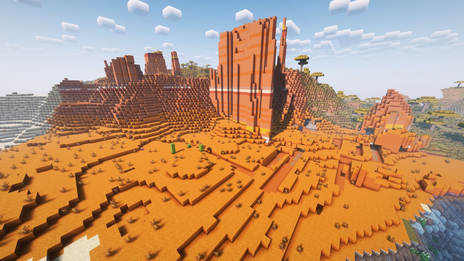 Badlands could have a special variant of village and villagers searching for gold (Image via Mojang Studios)