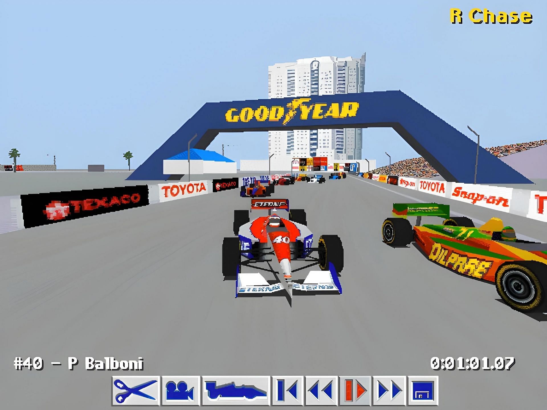 In-game screenshot of IndyCar Racing II - Source: dosdays.co.uk