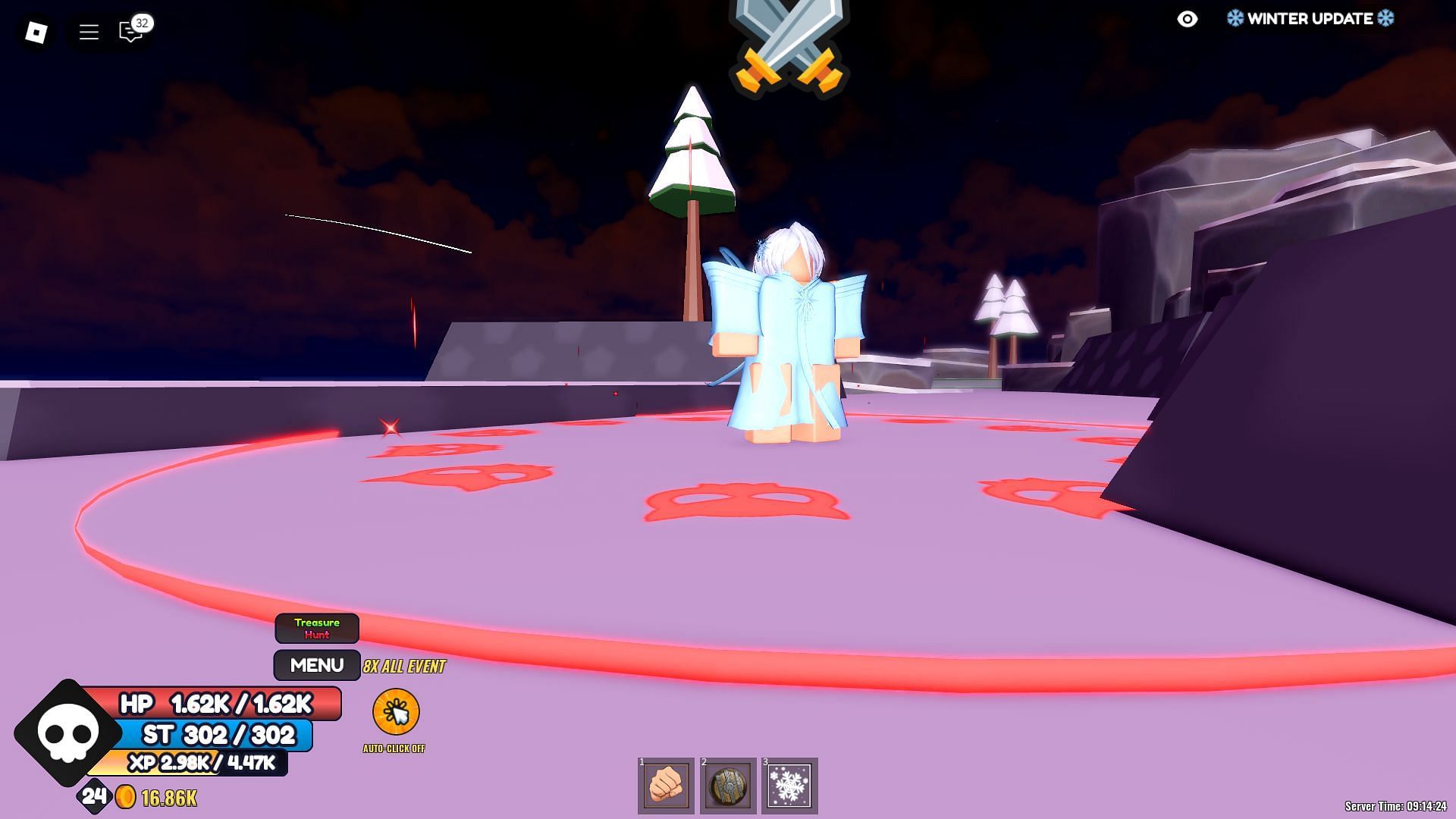 Snow Queen boss enemy in One Fruit Simulator (Image via Roblox)