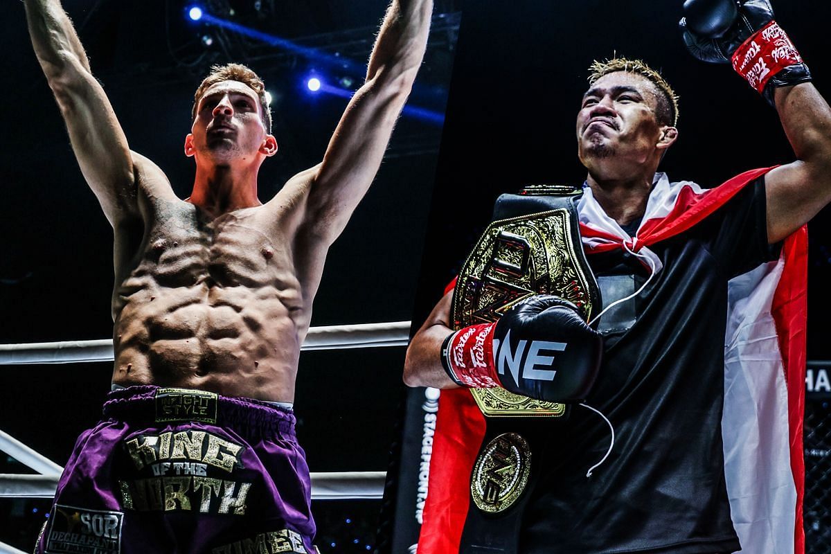 Nico Carrillo (left) and Superlek Kiatmoo9 (right). [Photos from ONE Championship]