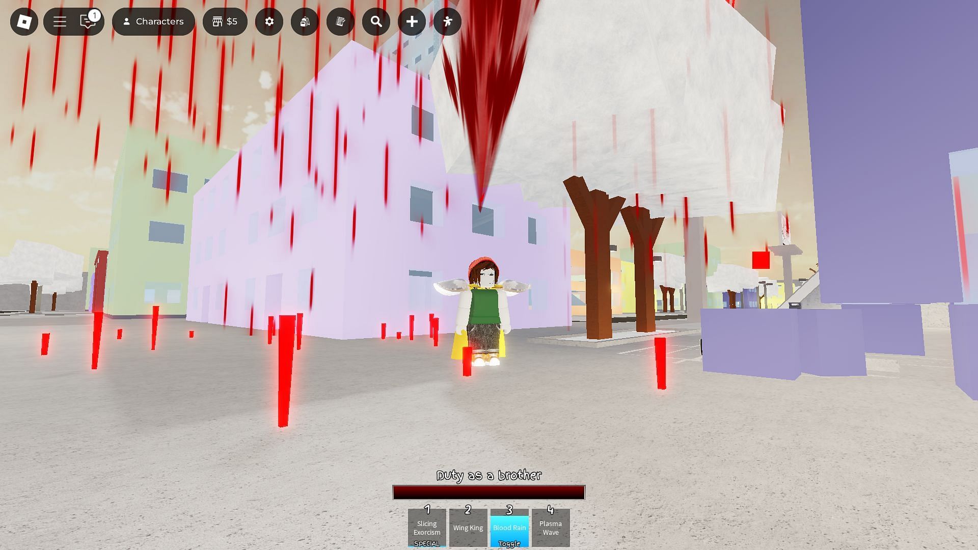 Blood Rain in action (Image via Roblox)