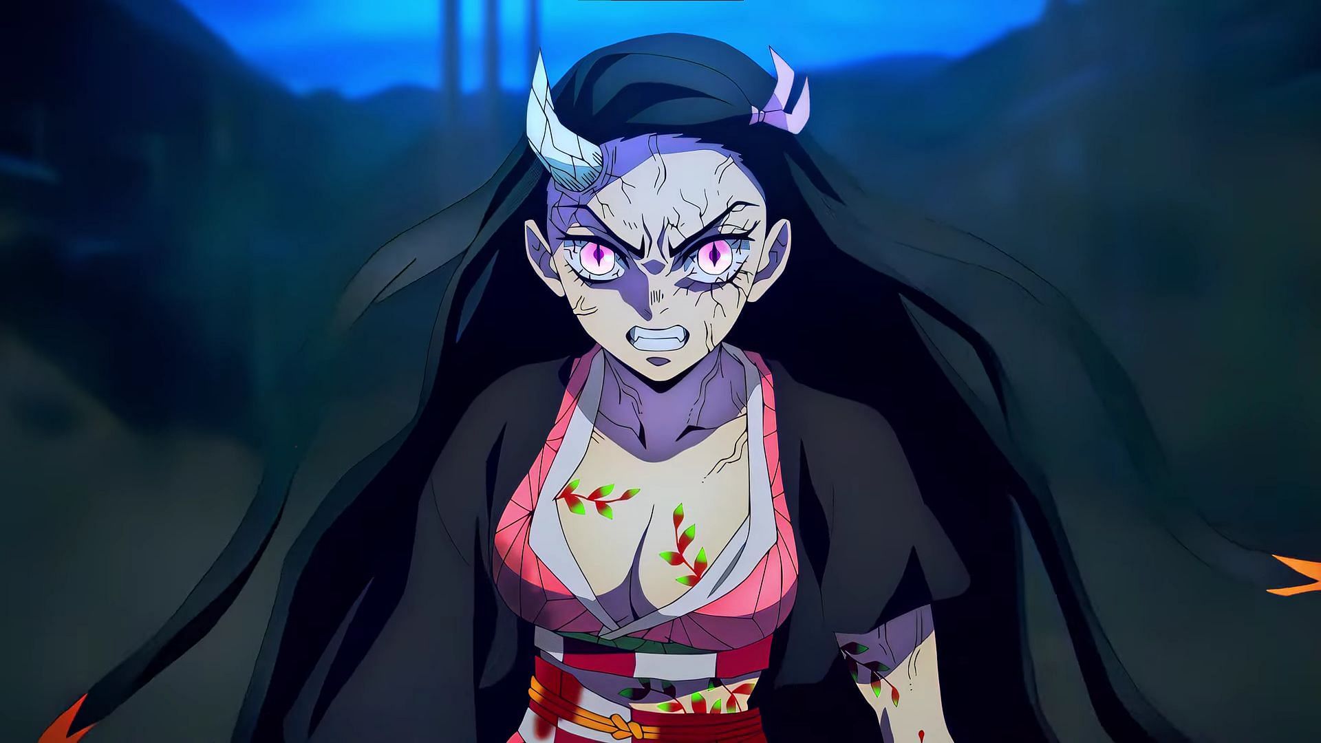 Nezuko in her fight against Daki as shown in the anime (Image via Studio Ufotable)