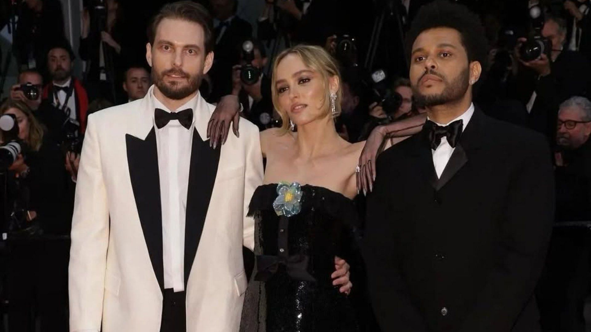 An image of Sam Levinson, Lily-Rose Depp, and the Weeknd from the Cannes Film Festival in May 2023 (Image via Instagram/@lilyrose_depp)