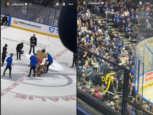 Nelly Korda shares posts from Tampa Bay Lightening's game (Image via instagram@nellykorda)