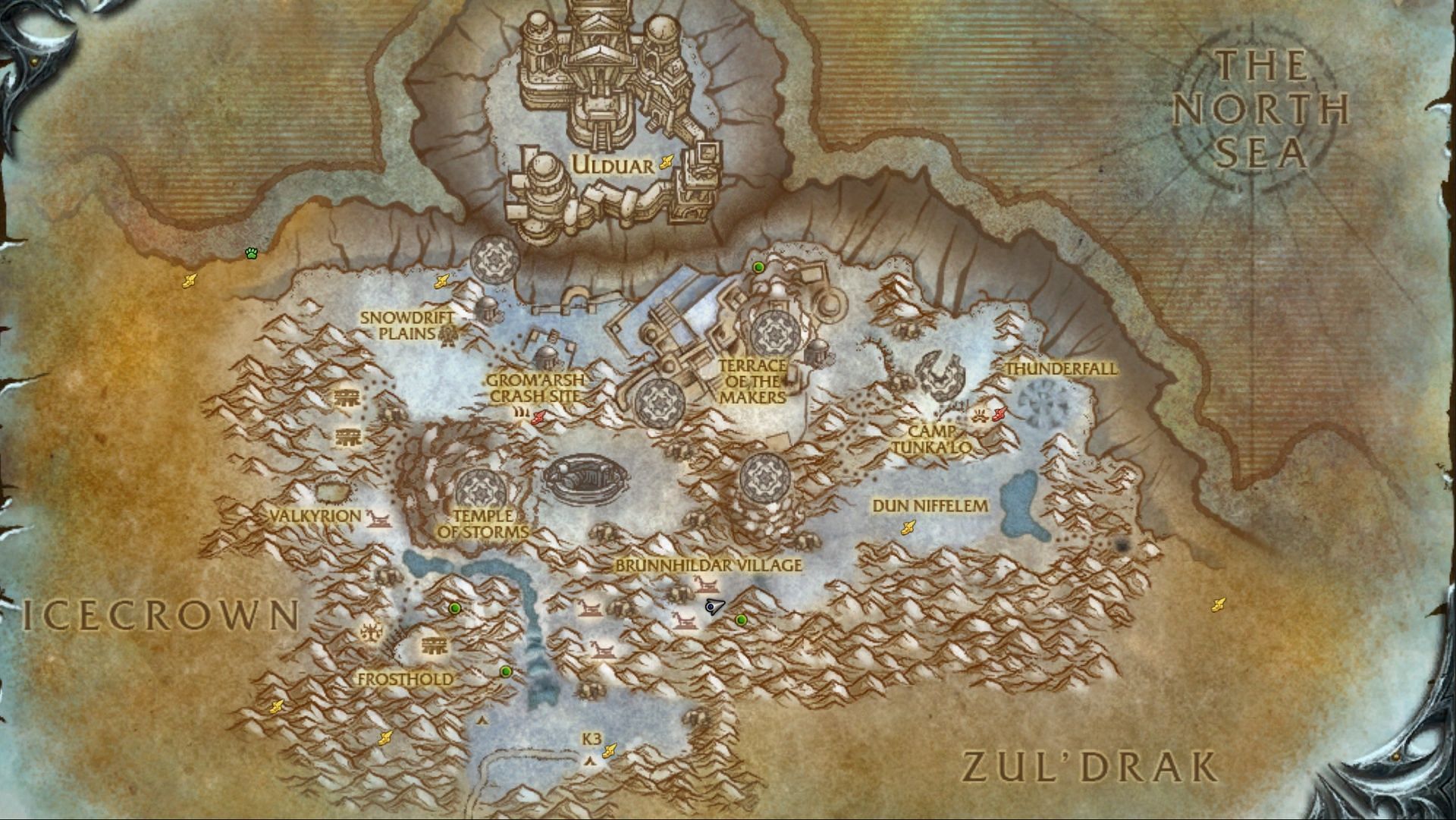 Here are the spawn points for the Time-Lost Proto Drake (Image via Blizzard Entertainment)