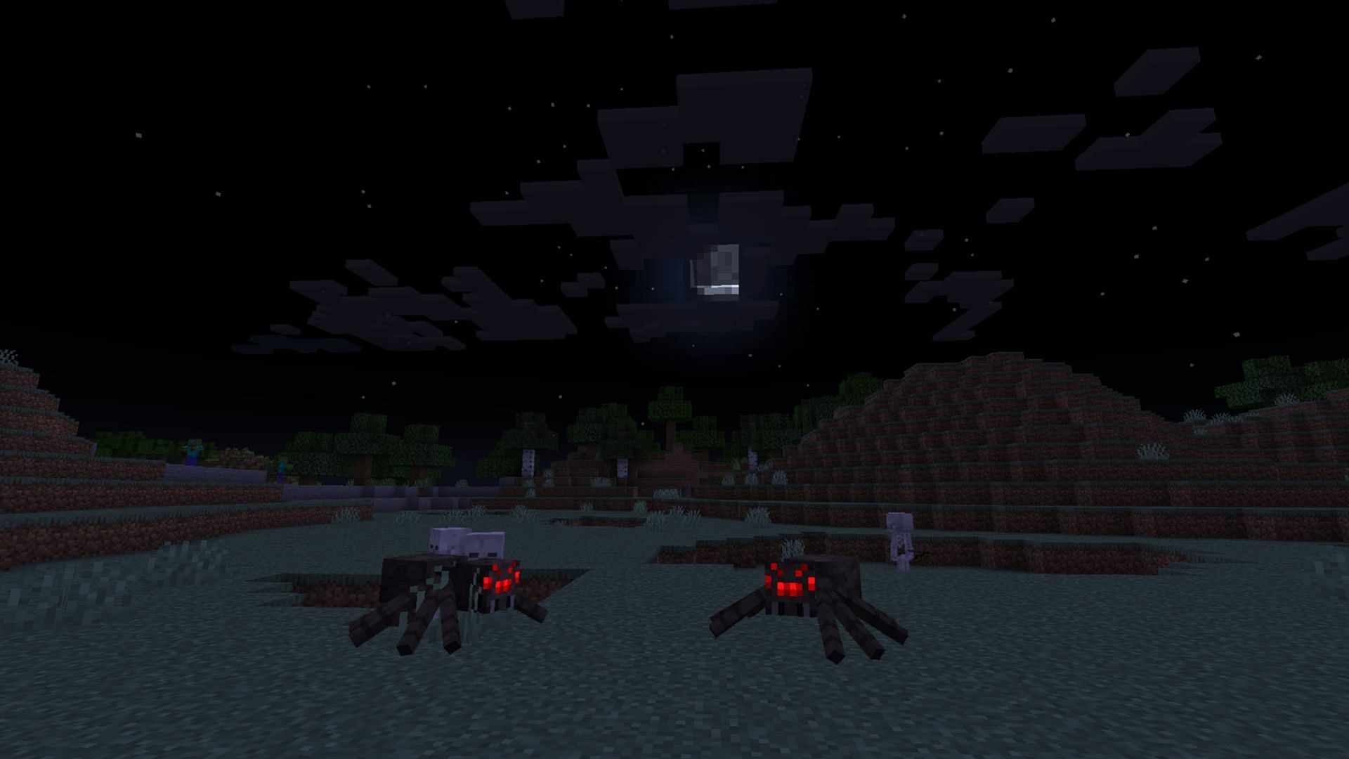 Spiders are more potent during fuller moon cycles (Image via Mojang Studios)