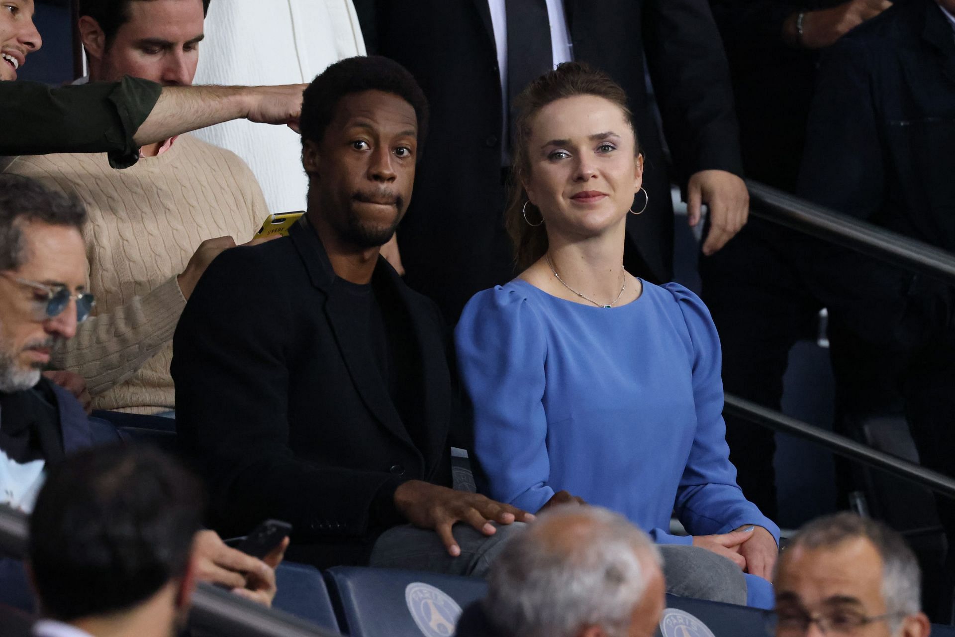 Gael Monfils and Elina Svitolina at the Paris Saint Germain v Olympique Lyonnais - Ligue 1 Uber Eats - (Source: Getty)