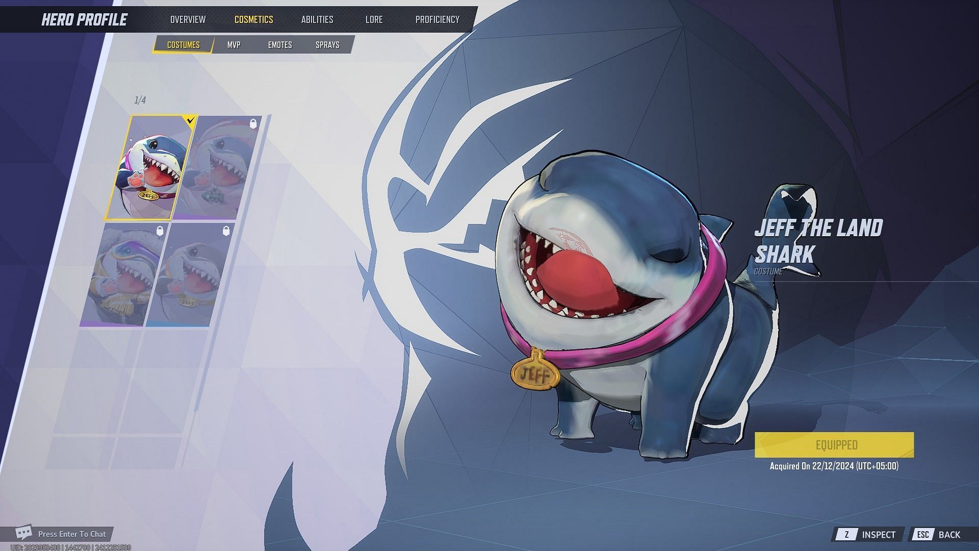 Jeff The Land Shark&#039;s default skin in Marvel Rivals (Image via NetEase Games)