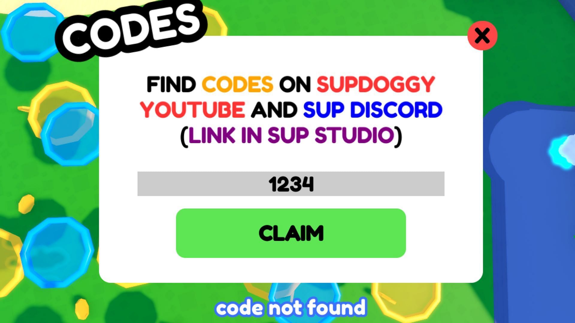 Pogo Simulator invalid code issue (Image via Roblox)