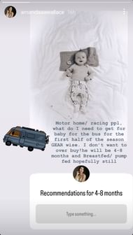 Amanda Wallace's Instagram story: Credit: Amanda Wallace on Instagram.