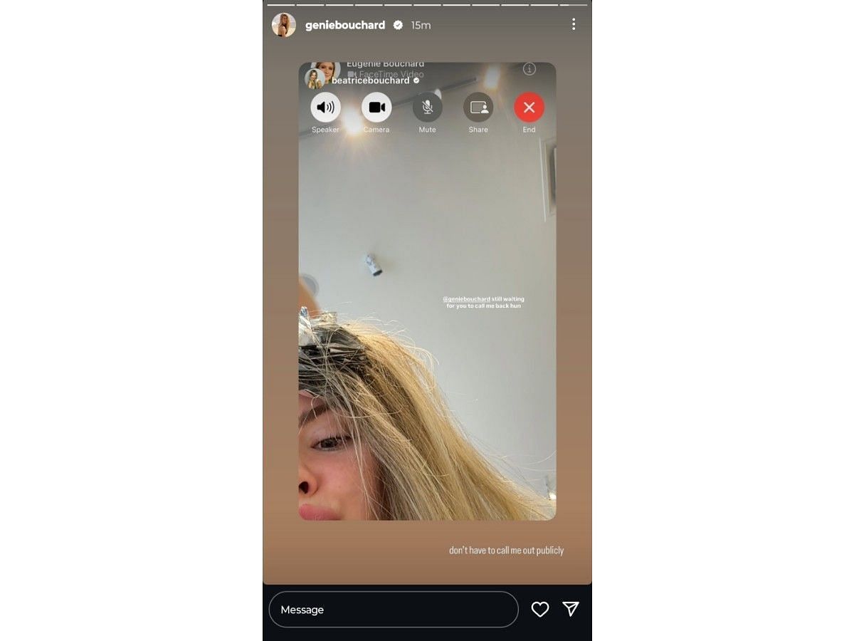 Eugenie Bouchard&#039;s Instagram story