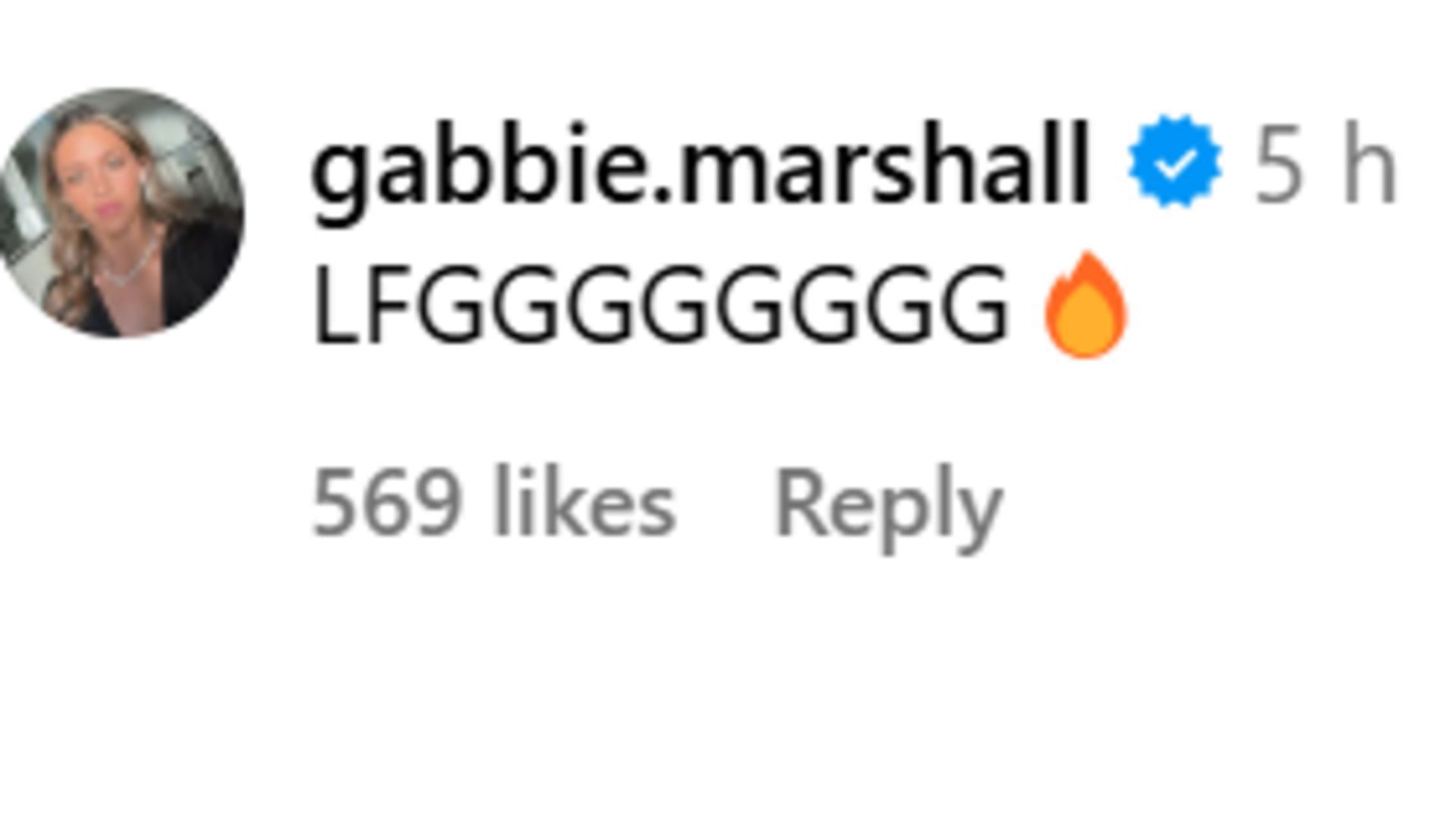 Marshall also left a comment on the Hawkeyes&#039; post announcing Clark&#039;s jersey retirement.