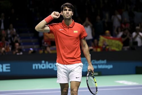 Carlos Alcaraz at Davis Cup Final - Quarter-Final - Source: Getty