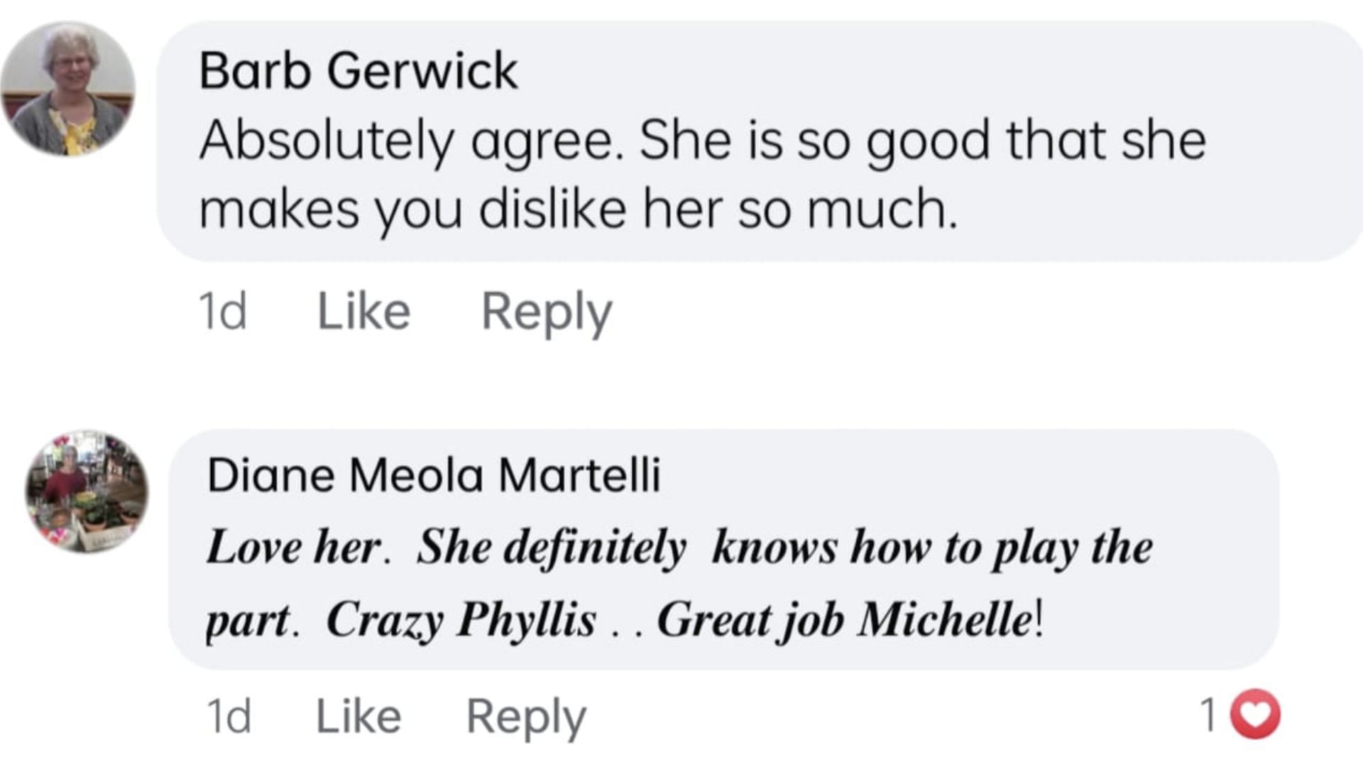 Comments of the fans (Image via Facebook /@Michelle Burda Neeley)