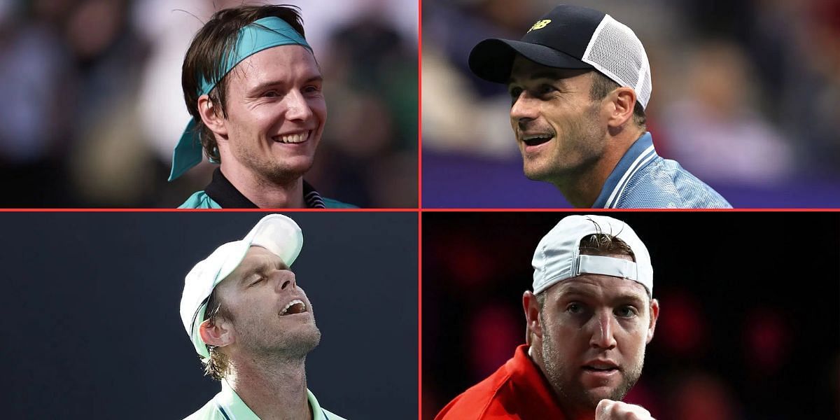 Alexander Bublik (top left), Tommy Paul (top right), Sam Querrey (bottom left), Jack Sock (bottom right), Sources: Getty