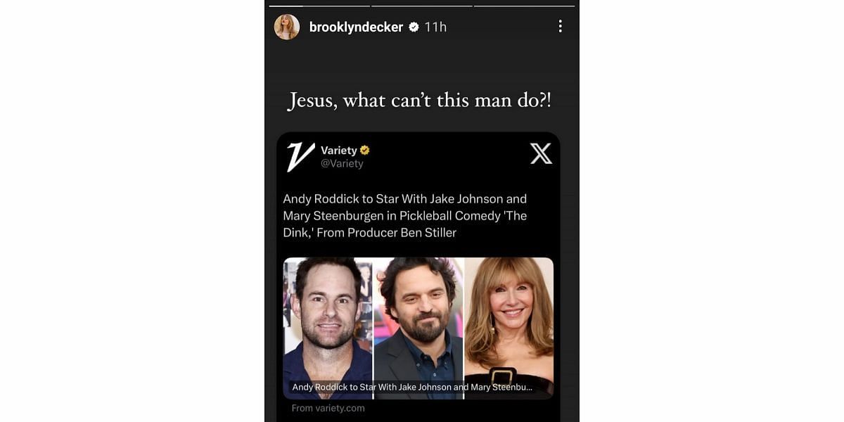 Screengrab of Brooklyn Decker&#039;s Instagram story/@brooklyndecker