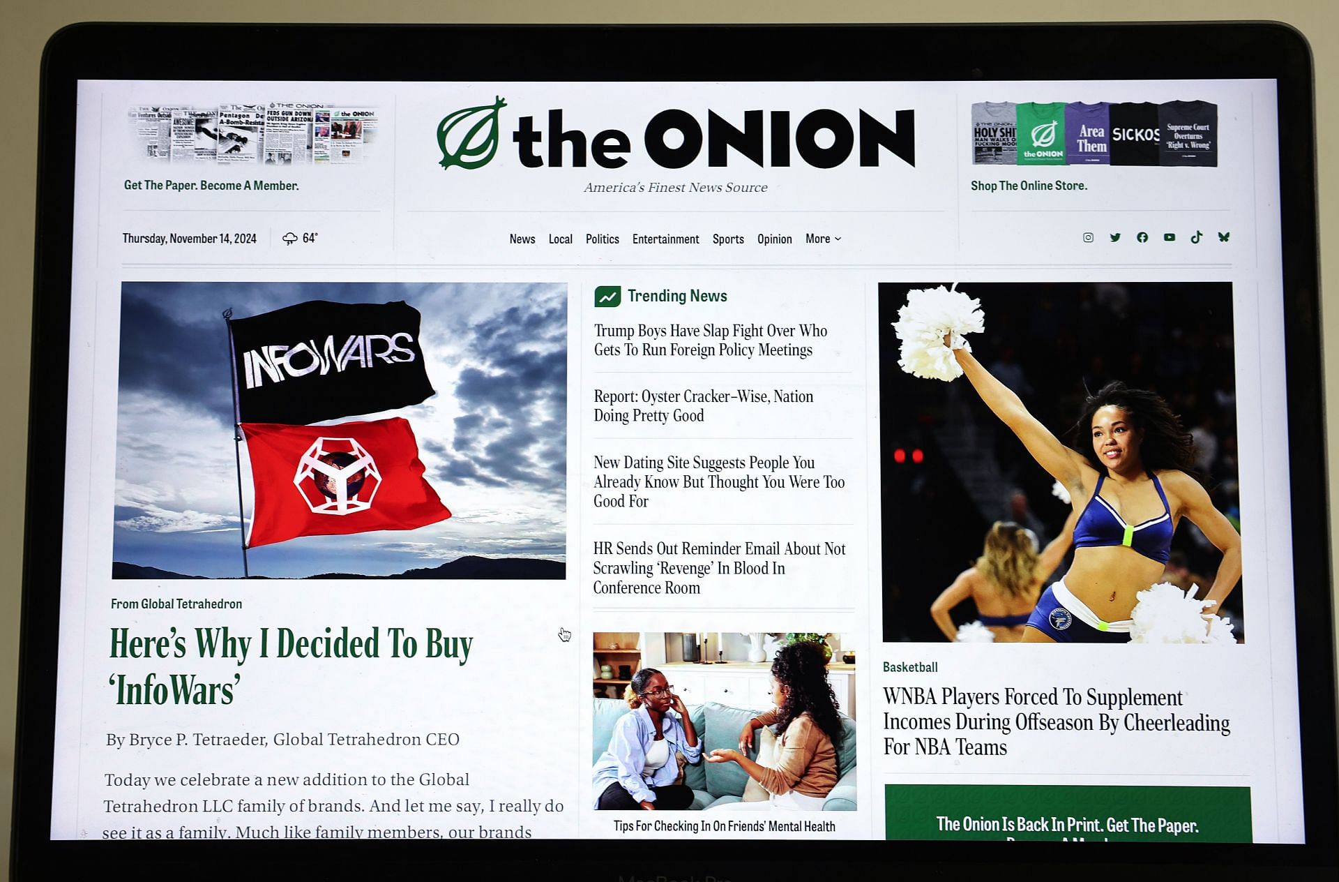 Satirical News Site The Onion Purchases Alex Jones&#039;s Infowars (Image via Getty)