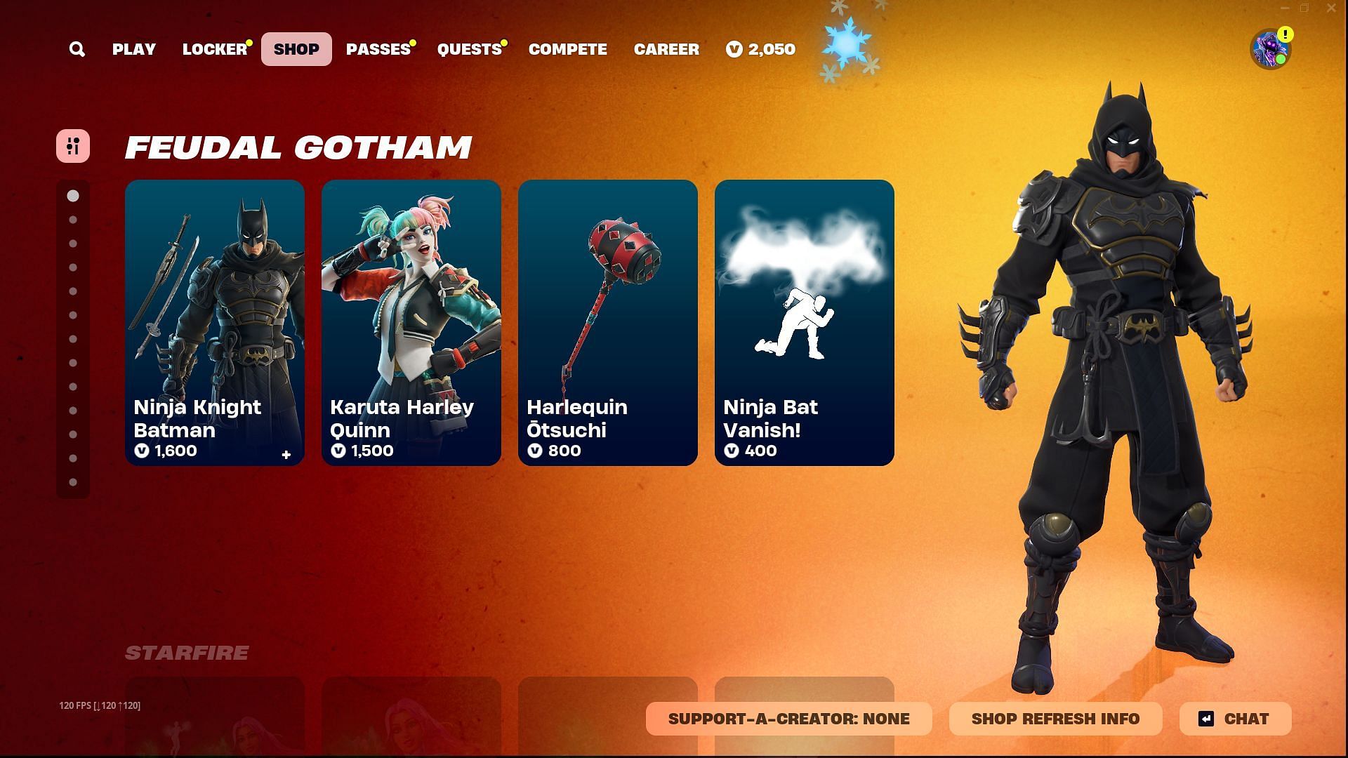 You can purchase Ninja Knight Batman and Karuta Harley Quinn separately (Image via Epic Games)